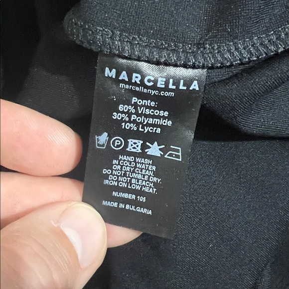 Marcella NYC Meerim One Shoulder Ruffle Ponte Maxi Dress in Black, size Small - Picture 11 of 16